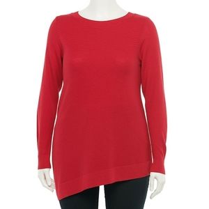 Asymmetrical Crew Neck Sweater